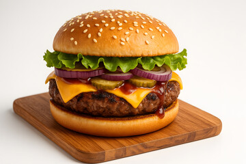 Delicious Cheeseburger with Fresh Ingredients