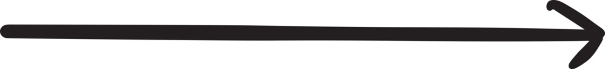 Obraz premium まっすぐ右横に伸びる矢印の手書きイラスト