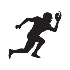 American Football Player Catching Silhouette vector black color silhouette White Background.