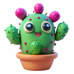 cute cartoon plasticine cactus