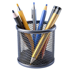 Mesh Pen  Pencil Holder Office Supplies on transparent background