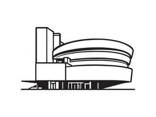 Hawa Mahal Clear Vision Simple Black Line Art on White Background