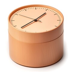 Simple Wooden Clock on White