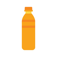  Plastic bottle of orange juice isolated vector art illustration