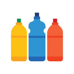  Plastic bottle of orange juice isolated vector art illustration