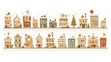 Snowy Christmas Town Scene