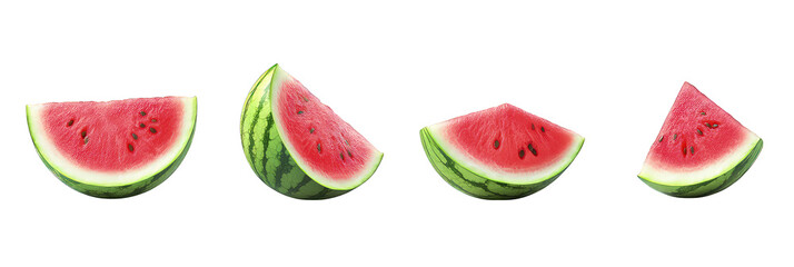Different collection of watermelon isolate on Transparency Background 