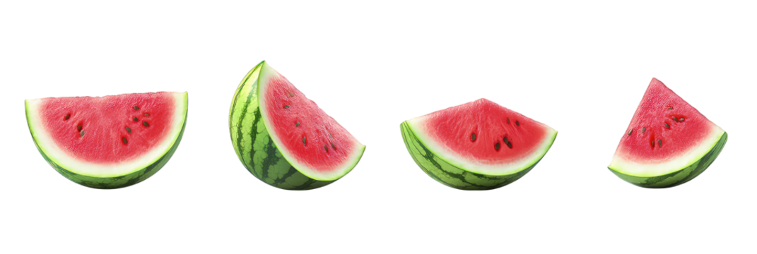 Different collection of watermelon isolate on Transparency Background 
