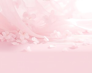 Soft Pink Flowers on Fabric