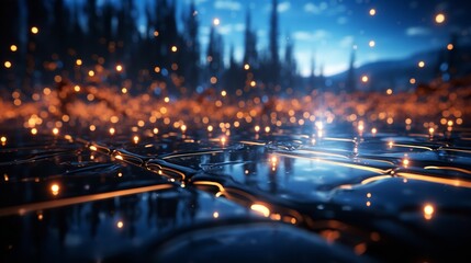 Obraz premium abstract banner with cyber particles design.