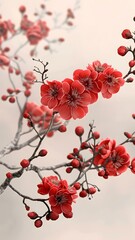 Naklejka premium red flowers in the garden