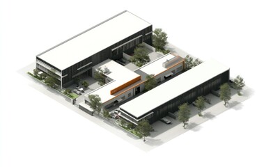 Modern Building Complex Isometric View