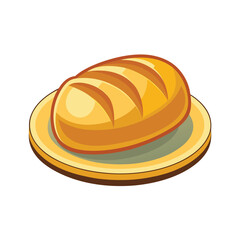 Delicious bread vector art illustration 