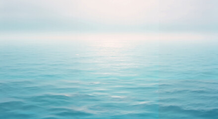 Obraz premium Tranquil ocean surface under soft sunlight 