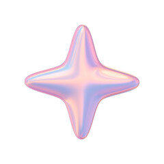Obraz premium 3D pink pastel sparkle Star on Transparent background .