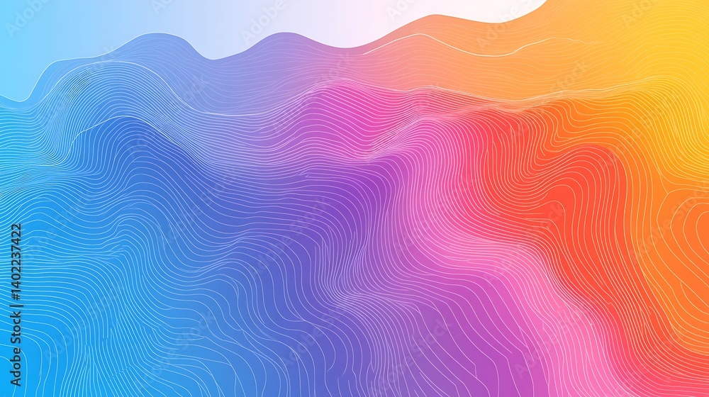Aufkleber abstract wavy lines in vibrant colors creating a dynamic background suitable for digital design