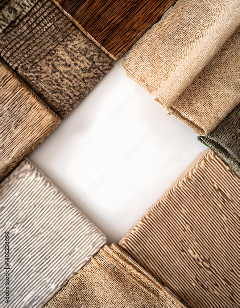 Poster abstract textile pattern with neutral tones and textures