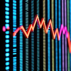 Fototapeta premium Colorful Sound Waves Visualization on a Dark Background