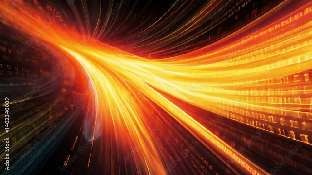 Poster dynamic digital pathways: an artistic depiction of rapid digital data flow visualized through vibran