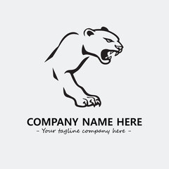 Phanter illustration black and white for logo company vector image
