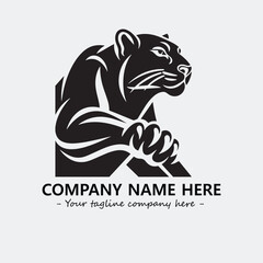 Phanter illustration black and white for logo company vector image
