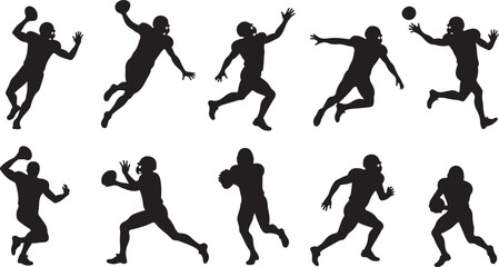  American football silhouette design (with players holding the USA flag)