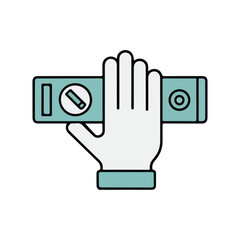Fototapeta premium hand holding light bulb icon