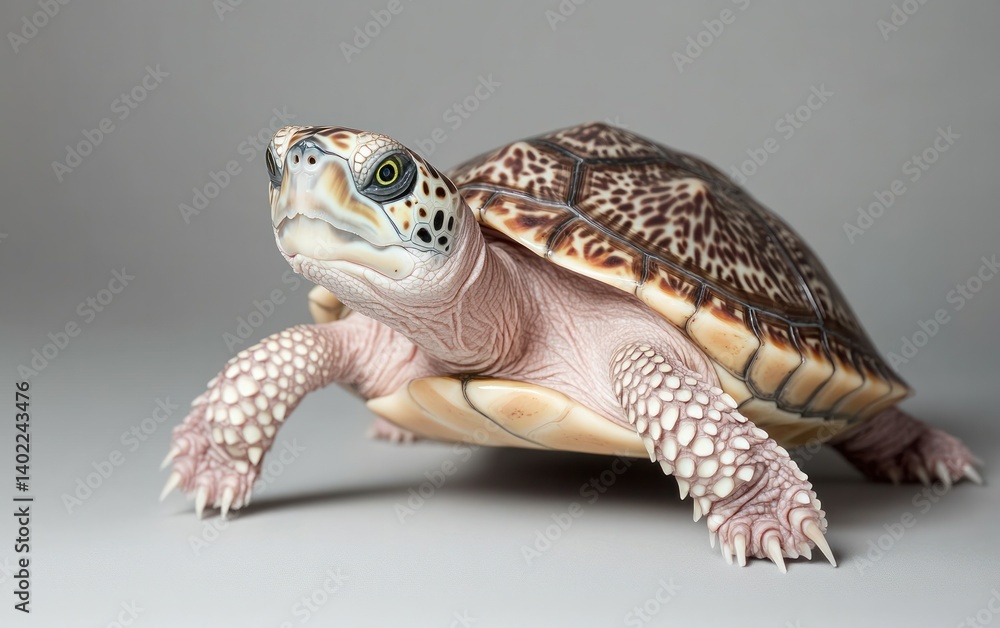 Poster close-up of small turtle with patterned shell