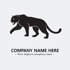 Phanter illustration black and white for logo company vector image
