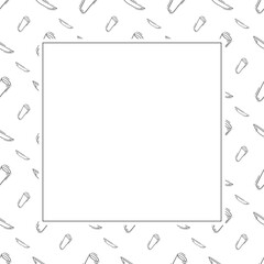 kitchen utensil frame. doodle kitchenware square frame. kitchen background
