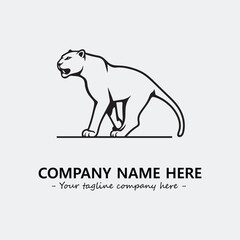 Phanter illustration black and white for logo company vector image
