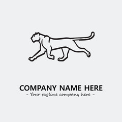 Phanter illustration black and white for logo company vector image
