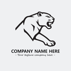 Phanter illustration black and white for logo company vector image
