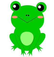 かわいいカエル（線なし）