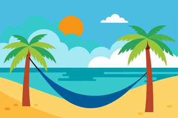 tropical beach vector illustration