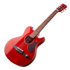 Red Acoustic Guitar Image Music Instrument Stock Photo on transparent background