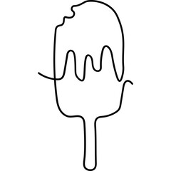 Obraz premium Continuous Ice Cream Line Art