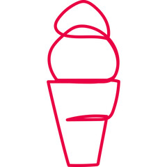 Ice Cream Continuous Line Art
