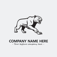 Phanter illustration black and white for logo company vector image
