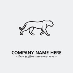 Phanter illustration black and white for logo company vector image
