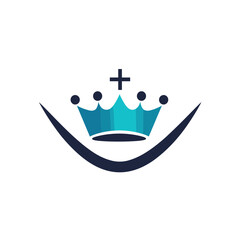 Teal Crown with Plus Sign Medical Logo