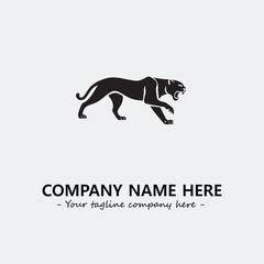 Phanter illustration black and white for logo company vector image
