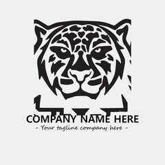 Phanter illustration black and white for logo company vector image
