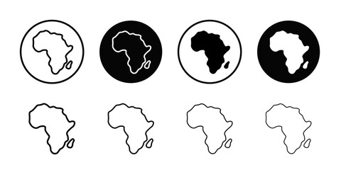 africa map icon Flat art illustration in outline © Topline