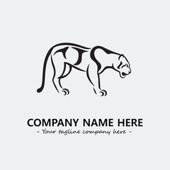 Phanter illustration black and white for logo company vector image
