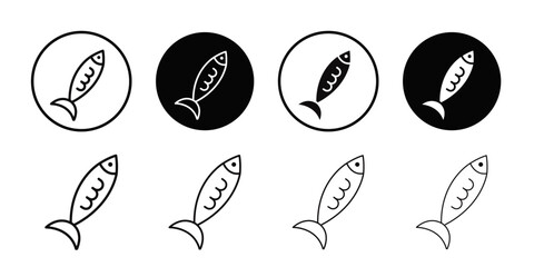 Bait Fishing Minnow icon Flat art illustration in outline