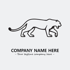 Phanter illustration black and white for logo company vector image
