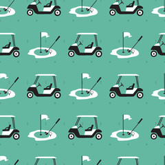 Golfer Green Panorama Time Treasures Pattern can be use for background and apparel design © F-lin