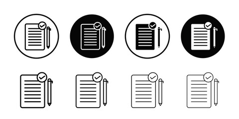 Contract signing icon Flat art illustration in outline