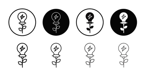 energy efficiency light bulb icon Flat art illustration in outline